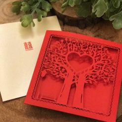 韓風燙金喜帖HA2600 - 韓式喜帖 - 雷雕喜帖 - 雕花鏤空婚卡 - 西式喜帖 - 方形喜帖 - 紅色喜帖 - 喜帖推薦 - 05