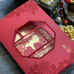 鴛鴦鴛鴦燙金喜帖HA1607 .中國風.紙雕喜帖.中式傳統喜帖.紅色.三折式.長輩帖喜卡-03喜帖XQ1607.中國風.紙雕喜帖.中式傳統喜帖.紅色.三折式.長輩帖喜卡-03