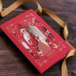 韓式風格喜帖HA7009 .韓式喜帖.雷雕喜帖.雕花鏤空婚卡.西式喜帖.公主王子.直式卡套式.喜帖推薦-002