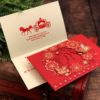韓風燙金喜帖HA6009. 印刷喜帖LHA6009. 影像照片喜帖LPHA6009.韓式喜帖.雷雕喜帖.雕花鏤空婚卡.西式喜帖.紅色喜帖-R