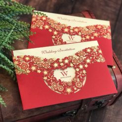 韓風燙金喜帖HA6061(R) . 印刷喜帖LHA6061(R) . 影像照片喜帖PHA6061(R) .韓式喜帖.雷雕喜帖.雕花鏤空婚卡.西式喜帖.紅色喜帖-09