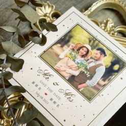 照片明信片喜帖V09 .鄉村風喜帖.小清新喜帖.影像喜帖.喜帖燙金.綠色喜帖.喜帖材質.美式喜帖.西式喜帖.相片喜帖.喜帖款式.喜帖.婚卡.喜帖設計.美式喜帖婚卡.-003