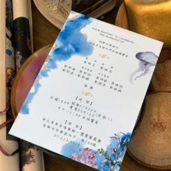 美式明信片喜帖V28 .美式海洋風婚卡.藍色單卡式婚卡.渲染水彩風囍帖 -02