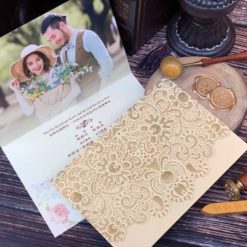 影像照片喜帖PHA057 -G-進口韓風喜帖-金色-影像喜帖-雕花-雷雕-鏤空-精緻-西式婚卡-01