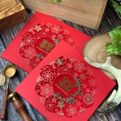 唯思美CW5522(R) -韓式喜帖-韓風喜帖-方形喜帖-紅色喜帖-西式喜帖-雕花喜帖-長輩帖-平輩帖-03