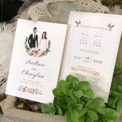 手繪明信片喜帖V42 .水彩風喜帖.厚卡喜帖.美式喜帖.美式婚卡.西式喜帖.喜帖.婚卡.單卡喜帖.喜帖設計.喜帖款式.似顏繪喜帖.插畫喜帖-08