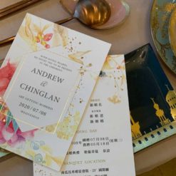 手繪明信片喜帖V45 .水彩風喜帖.厚卡喜帖.婚卡.花卉喜帖.喜帖設計.喜帖.喜帖款式.美式喜帖.單卡喜帖.燙金喜帖-04