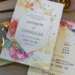 手繪明信片喜帖V45 .水彩風喜帖.厚卡喜帖.婚卡.花卉喜帖.喜帖設計.喜帖.喜帖款式.美式喜帖.單卡喜帖.燙金喜帖-05