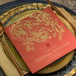 玫瑰花喜帖S2520(R) - 我愛你、紅色中式燙金婚卡，方形喜帖、紅色喜帖、中國風喜帖、開闔式喜帖、長輩帖、喜帖推薦、手工燙金喜帖、高雄喜帖、傳統喜帖-02