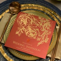 玫瑰花喜帖 S2520(R) - 我愛你、紅色中式燙金婚卡，方形喜帖、紅色喜帖、中國風喜帖、開闔式喜帖、長輩帖、喜帖推薦、手工燙金喜帖、高雄喜帖、傳統喜帖-03