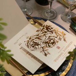 玫瑰花喜帖 S2520(W) - 我愛你、白色中式燙金婚卡，方形喜帖、白色喜帖、中國風喜帖、開闔式喜帖、長輩帖、喜帖推薦、手工燙金喜帖、高雄喜帖、傳統喜帖-05