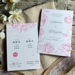 手感明信片喜帖V43 .水彩.厚卡喜帖.花卉喜帖.藍色喜帖.小清新.文青喜帖.鄉村風.簡約喜帖.喜帖.婚卡.喜帖設計-04