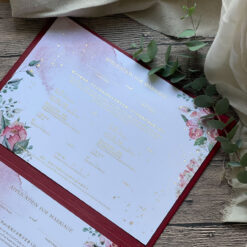 紅色美式書約 .婚書約夾 .燙金書約.結婚證書夾..鄉村風.橫式-03