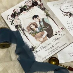 插畫喜帖V01 .似顏繪婚卡.水彩喜帖.趣味婚卡.厚卡喜帖-02