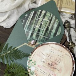 圓形喜帖U01 .綠色森林系婚卡.文青小清新喜帖.趣味造型喜帖.喜帖.婚卡.喜帖設計-03