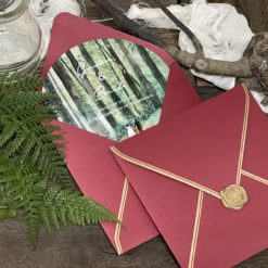 圓形喜帖U01 .綠色森林系婚卡.文青小清新喜帖.趣味造型喜帖-05