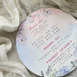 圓形喜帖U04 .趣味造型婚卡.粉色婚紗照片單卡.粉藍粉粉-004