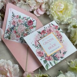 手繪明信片喜帖V26 .鄉村風喜帖.小清新喜帖.影像喜帖.喜帖燙金.粉色喜帖.喜帖材質.美式喜帖.西式喜帖.相片喜帖.喜帖款式.喜帖.婚卡.喜帖設計.-002