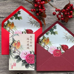 明信片喜帖V71 .明信片燙金喜帖.花卉喜帖.牡丹花喜帖.喜鵲喜帖.單卡喜帖.厚卡喜帖.喜帖.婚卡.喜帖設計-05